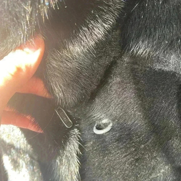 Luxury Genuine Blacklama Mink Fur Long Coat Jacket Hooded Size Medium M - Picture 8 of 10